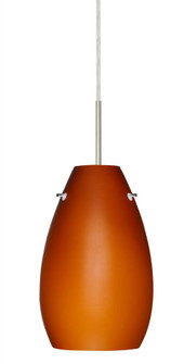 Besa Pera 9 Pendant Satin Nickel Amber Matte 1x100W Medium Base, 15Ft. Cord (127|1JT-412680-SN-L)