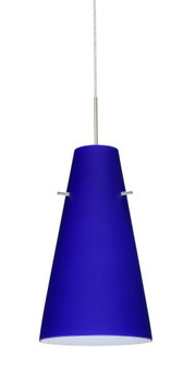 Besa Cierro LED Pendant Cobalt Blue Matte Satin Nickel 1x9W LED, 15Ft. Cord (127|1JT-4124CM-LED-SN-L)