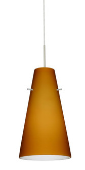 Besa Cierro Pendant Satin Nickel Amber Matte 1x100W Medium Base, 15Ft. Cord (127|1JT-412480-SN-L)
