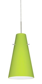 Besa Cierro Pendant Satin Nickel Chartreuse 1x100W Medium Base, 15Ft. Cord (127|1JT-412435-SN-L)