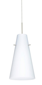 Besa Cierro LED Pendant Opal Matte Satin Nickel 1x9W LED, 15Ft. Cord (127|1JT-412407-LED-SN-L)