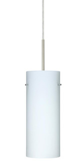 Besa Stilo 10 LED Pendant Opal Matte Satin Nickel 1x9W LED, 15Ft. Cord (127|1JT-412307-LED-SN-L)