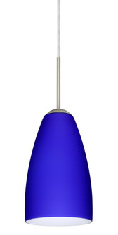 Besa Riva 9 Pendant Satin Nickel Cobalt Blue Matte 1x75W Medium Base, 15Ft. Cord (127|1JT-1511CM-SN-L)