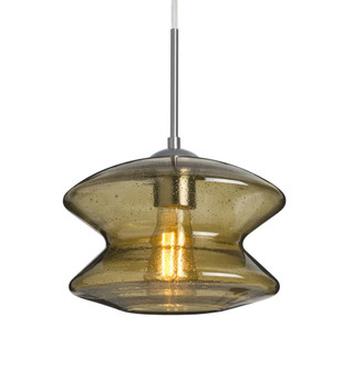 Besa, Zen Cord Pendant, Latte Bubble, Satin Nickel Finish, 1x8W LED Filament, 15Ft. C (127|1JC-ZENLT-EDIL-SN-L)