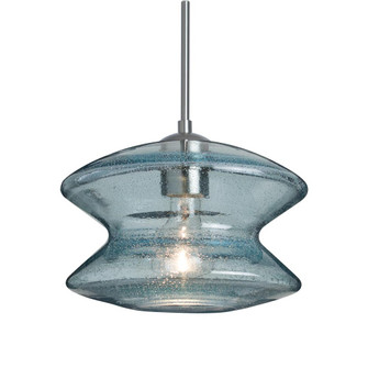 Besa, Zen Cord Pendant, Blue Bubble, Satin Nickel Finish, 1x60W Medium Base, 15Ft. Cord (127|1JC-ZENBL-SN-L)
