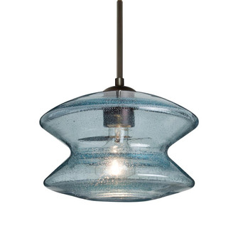 Besa, Zen Cord Pendant, Blue Bubble, Bronze Finish, 1x60W Medium Base, 15Ft. Cord (127|1JC-ZENBL-BR-L)