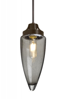 Besa, Sulu Cord Pendant, Smoke Bubble, Bronze Finish, 1x8W LED Filament, 15Ft. Cord (127|1JC-SULUSM-EDIL-BR-L)