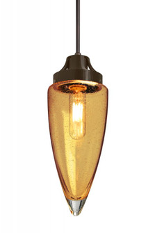 Besa, Sulu Cord Pendant, Amber Bubble, Bronze Finish, 1x4W LED Filament, 15Ft. Cord (127|1JC-SULUAM-EDIL-BR-L)