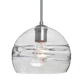 Besa Spirit 8 Pendant, Clear, Satin Nickel Finish, 1x60W Medium Base, 15Ft. Cord (127|1JC-SPIR8CL-SN-L)