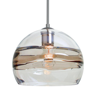Besa Spirit 10 Pendant, Smoke/Clear, Satin Nickel Finish, 1x60W Medium Base, 15Ft. Cord (127|1JC-SPIR10SC-SN-L)