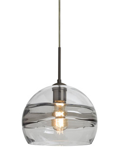Besa Spirit 10 Pendant, Smoke/Clear, Bronze Finish, 1x8W LED Filament, 15Ft. Cord (127|1JC-SPIR10SC-EDIL-BR-L)