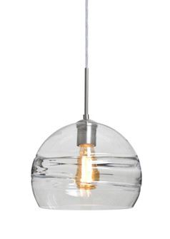 Besa Spirit 10 Pendant, Clear, Satin Nickel Finish, 1x8W LED Filament, 15Ft. Cord (127|1JC-SPIR10CL-EDIL-SN-L)
