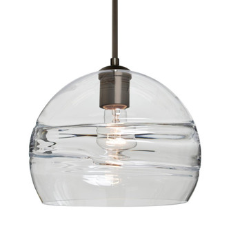 Besa Spirit 10 Pendant, Clear, Bronze Finish, 1x60W Medium Base, 15Ft. Cord (127|1JC-SPIR10CL-BR-L)