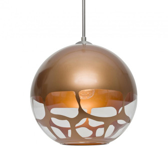 Besa, Rocky Cord Pendant, Copper, Satin Nickel Finish, 1x9W LED, 15Ft. Cord (127|1JC-ROCKYCP-LED-SN-L)