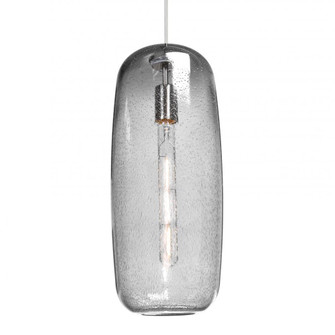 Besa, Pinot 18 Cord Pendant, Clear Bubble, Satin Nickel FInish 1x4W LED Filament, 15Ft. Cord (127|1JC-PINOT18CL-EDIL-SN-L)