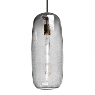 Besa, Pinot 18 Cord Pendant, Clear Bubble, Bronze FInish 1x4W LED Filament, 15Ft. Cord (127|1JC-PINOT18CL-EDIL-BR-L)