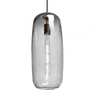 Besa, Pinot 18 Cord Pendant, Clear Bubble, Black FInish 1x60W Incandescent, 15Ft. Cor (127|1JC-PINOT18CL-BK-L)