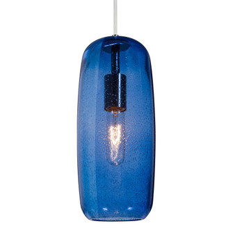 Besa, Pinot 13 Cord Pendant, Blue Bubble, Satin Nickel FInish 1x60W Incandescent (127|1JC-PINOT13BL-SN)