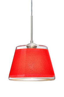 Besa Pendant Pica 9 Satin Nickel Red Sand 1x75W Medium Base, 15Ft. Cord (127|1JC-PIC9RD-SN-L)