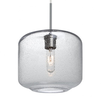 Besa Niles 10 Pendant, Clear Bubble, Satin Nickel Finish, 1x60W Medium Base T10, 15Ft (127|1JC-NILES10CL-SN-L)