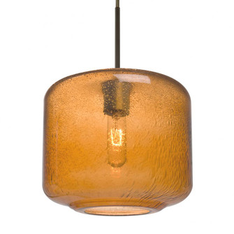 Besa Niles 10 Pendant, Amber Bubble, Bronze Finish, 1x60W Medium Base T10, 15Ft. Cord (127|1JC-NILES10AM-BR-L)