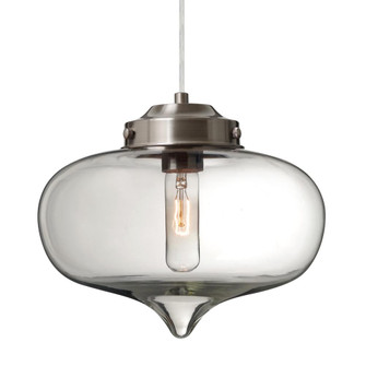 Besa Mira Pendant Satin Nickel Clear 1x60W T10, 15Ft. Cord (127|1JC-MIRACL-SN-L)