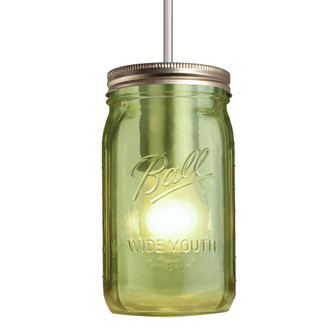 Besa Pendant Milo 4 Satin Nickel Green 1x40W Medium Base A15, 15Ft. Cord (127|1JC-MILO4GR-SN-L)