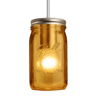 Besa Pendant Milo 4 Satin Nickel Amber 1x40W Medium Base A15, 15Ft. Cord (127|1JC-MILO4AM-SN-L)