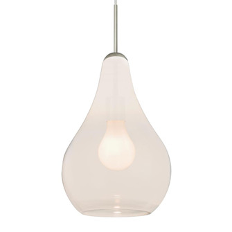 Besa, Leon Cord Pendant for Multiport Canopy, Milky White, Satin Nickel Finish, 1x60W (127|1JC-LEONMW-SN-L)