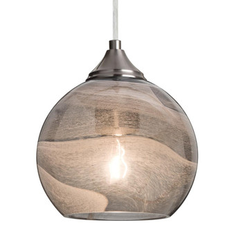 Besa, Jilly Cord Pendant, Vapor Smoke, Satin Nickel Finish, 1x60W Medium Base, 15Ft. Cord (127|1JC-JILLYSM-SN-L)