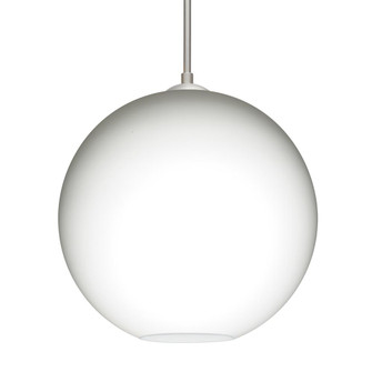 Besa Coco 12 Pendant, Opal Matte, Satin Nickel Finish, 1x9W LED, 15Ft. Cord (127|1JC-COCO1207-LED-SN-L)
