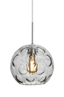 Besa Bombay Cord Pendant, Clear, Satin Nickel Finish, 1x8W LED Filament, 15Ft. Cord (127|1JC-BOMYCL-EDIL-SN-L)