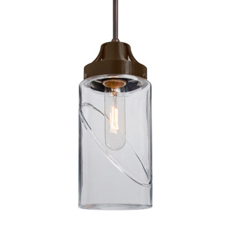 Besa, Blink Cord Pendant, Clear, Bronze Finish, 1x4W LED Filament, 15Ft. Cord (127|1JC-BLINKCL-EDIL-BR-L)