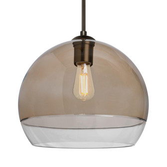 Besa, Ally 12 Cord Pendant, Smoke/Clear, Bronze Finish, 1x5W LED Filament, 15Ft. Cord (127|1JC-ALLY12SM-EDIL-BR-L)