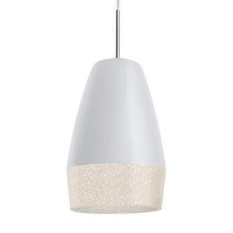 Besa, Abu 12 Cord Pendant, White/Glitter, Satin Nickel Finish, 1x9W LED, 15Ft Option (127|1JC-ABU12WH-LED-SN-L)