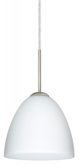 Besa Vila LED Pendant Opal Matte Satin Nickel 1x9W LED, 15Ft. Cord (127|1JC-447007-LED-SN-L)