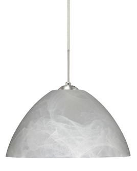 Besa Tessa LED Pendant Marble Satin Nickel 1x9W LED, 15Ft. Cord (127|1JC-420152-LED-SN-L)