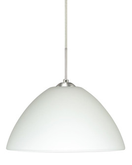 Besa Tessa LED Pendant White Satin Nickel 1x9W LED, 15Ft. Cord (127|1JC-420107-LED-SN-L)