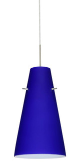 Besa Cierro LED Pendant Cobalt Blue Matte Satin Nickel 1x9W LED, 15Ft. Cord (127|1JC-4124CM-LED-SN-L)