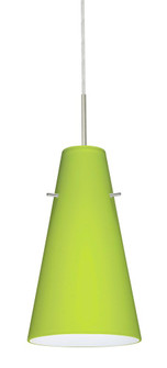 Besa Cierro Pendant Satin Nickel Chartreuse 1x100W Medium Base, 15Ft. Cord (127|1JC-412435-SN-L)