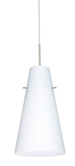 Besa Cierro LED Pendant Opal Matte Satin Nickel 1x9W LED, 15Ft. Cord (127|1JC-412407-LED-SN-L)