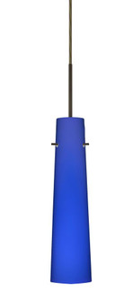 Besa Camino Pendant Bronze Cobalt Blue Matte 1x40W E12 base, 15Ft. Cord (127|1BC-5674CM-BR-L)