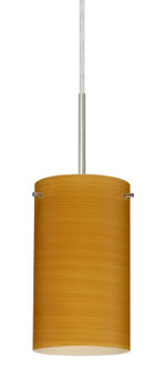 Besa Stilo 7 Pendant Satin Nickel Oak 1x40W B10 Med, 15Ft. Cord (127|1BC-4404OK-MED-SN-L)