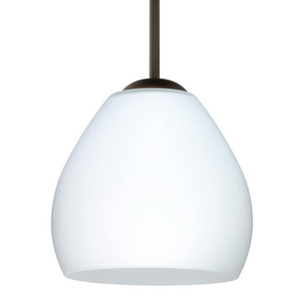 Besa Bolla LED Pendant Opal Matte Bronze 1x9W LED, 15Ft. Cord (127|1BC-412207-LED-BR-L)