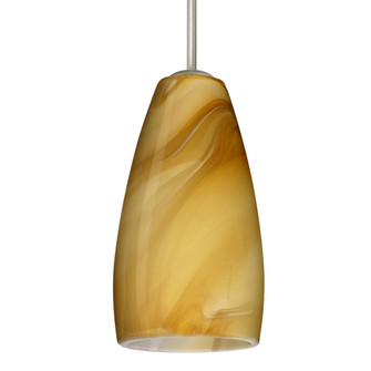 Besa Chrissy Pendant Satin Nickel Honey 1x50W B10 Medium Base, 15Ft. Cord (127|1BC-1509HN-MED-SN-L)