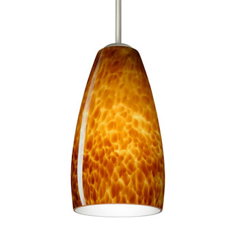 Besa Chrissy Pendant Satin Nickel Amber Cloud 1x9W LED, 15Ft. Cord (127|1BC-150918-LED-SN-L)