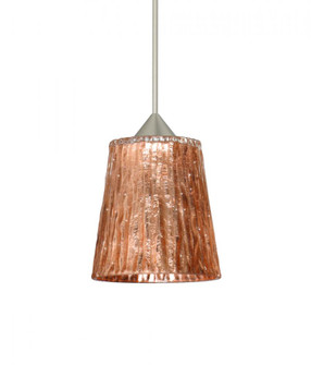Besa Pendant Nico 4 Satin Nickel Stone Copper Foil 1x5W LED (127|XP-5125CF-LED-SN)