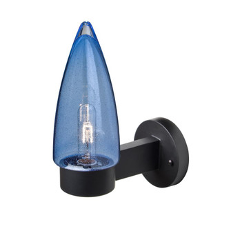 Sulu Outdoor Sconce, Blue Bubble, Black Finish, 1x60W Medium Base (127|SULUBL-WALL-BK)