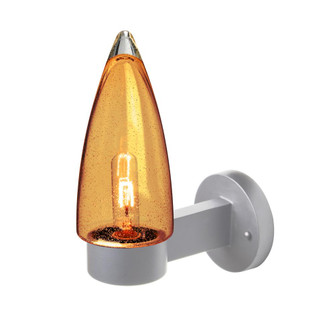 Sulu Outdoor Sconce, Amber Bubble, Silver Finish, 1x60W Medium Base (127|SULUAM-WALL-SL)