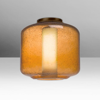 Besa Niles 10 Ceiling, Amber Bubble/Opal, Bronze Finish, 1x5W LED (127|NILES10AOC-LED-BR)